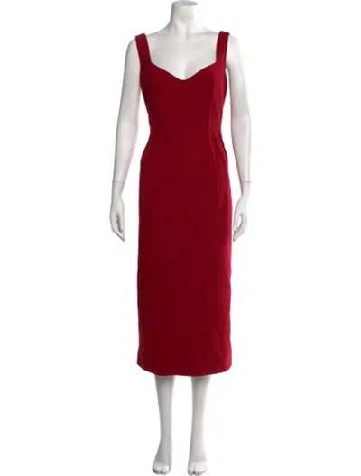 Pre-owned Emilia Wickstead Wool Midi Length Dress In Red
