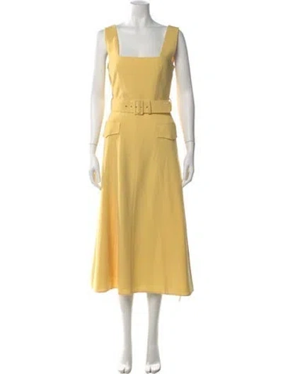 Pre-owned Emilia Wickstead Wool Midi Length Dress In Yellow