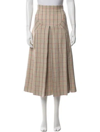 Pre-owned Emilia Wickstead Wool Midi Length Skirt In Neutral