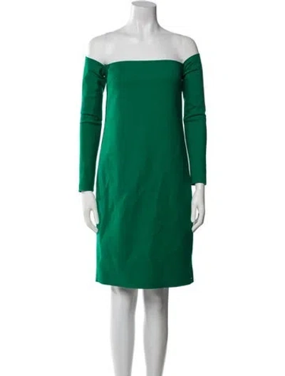 Pre-owned Emilia Wickstead Wool Mini Dress W/ Tags In Green