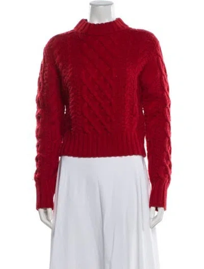 Pre-owned Emilia Wickstead Wool Mock Neck Sweater In Red