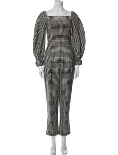 Pre-owned Emilia Wickstead Wool Plaid Print Jumpsuit In Multi