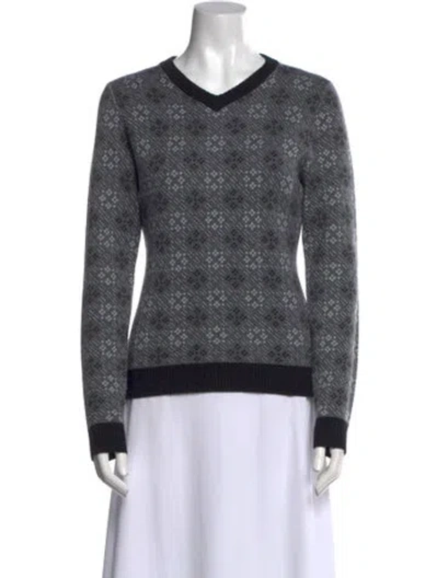 Pre-owned Emilia Wickstead Wool Printed Sweater W/ Tags In Gray