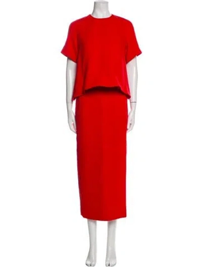 Pre-owned Emilia Wickstead Wool Skirt Set In Red