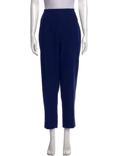 Pre-owned Emilia Wickstead Wool Straight Leg Pants In Blue