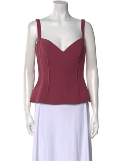 Pre-owned Emilia Wickstead Wool V-neck Crop Top In Pink