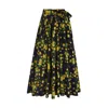 Emilia Wickstead X Goop Evelyna California Pop Skirt In Lemon Roses On Navy