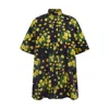 Emilia Wickstead X Goop Nash California Pop Shirt In Lemon Roses On Navy