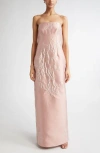 Emilia Wickstead Ximena Embossed Jacquard Maxi Dress In Pink