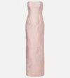 Emilia Wickstead Ximena Embossed Jacquard Maxi Dress In Pink