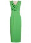 Emilia Wickstead Yuri Draped Crepe Midi Dress In Green