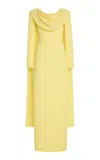 Emilia Wickstead Zaira Draped Wool Crepe Gown