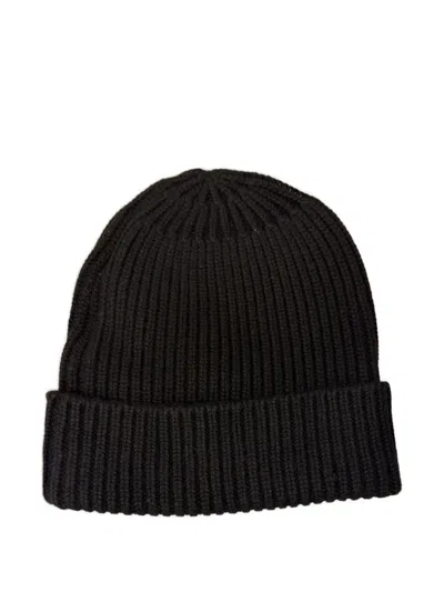 Emiliano Rinaldi Ribbed Beanie Hat In Black