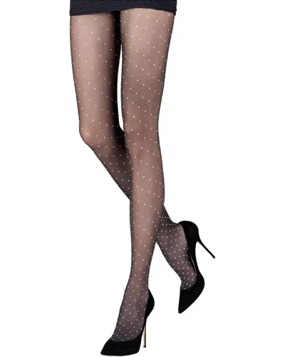 Emilio Cavallini 2-tone Twisted Plumetis Tights In Multi