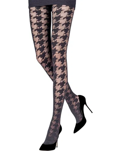 Emilio Cavallini 3d Pied De Poulet Tights In Black
