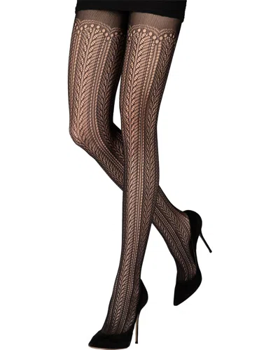 Emilio Cavallini Chevron Lace Tights In Black