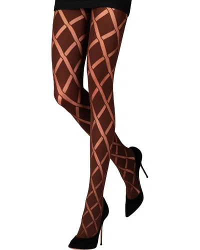 Emilio Cavallini Framed Diamonds Tights In Brown