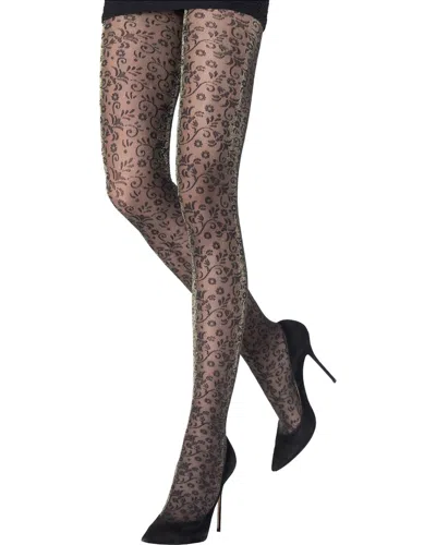 Emilio Cavallini Golden Orchid Tights In G120 Black/gold