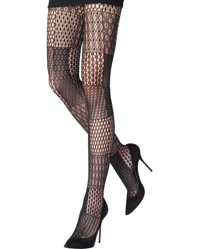 Emilio Cavallini Lace Puzzle Tights In 120 Black