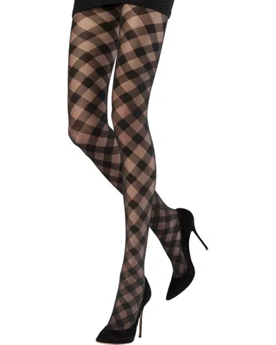 Emilio Cavallini Oblique Tartan Tights In Black