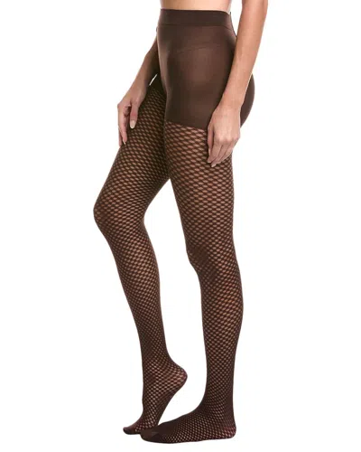 Emilio Cavallini Sheer Double Net Tights In Brown
