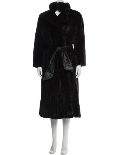 Pre-owned Emilio Gucci Fur Faux Fur Coat In Black