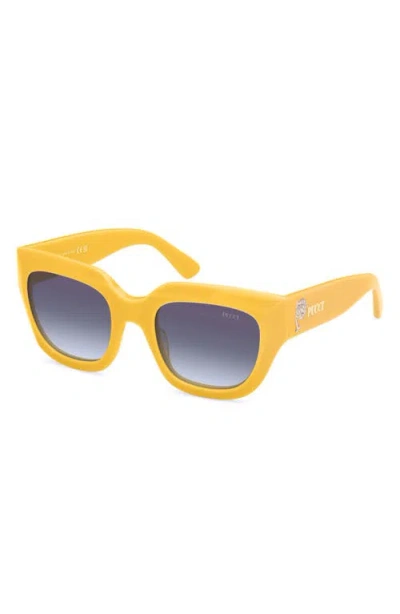 Emilio Pucci 51mm Butterfly Sunglasses In Shiny Yellow/gradient Blue