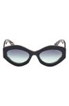 Emilio Pucci 54mm Gradient Geometric Sunglasses In Black Pattern/green Smoke