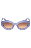 Emilio Pucci 54mm Gradient Geometric Sunglasses In Lavender/brown To Orange
