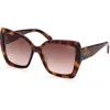 Pucci Emilio  58mm Butterfly Sunglasses In Dark Havana/gradient Brown