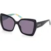 Pucci Emilio  58mm Butterfly Sunglasses In Shiny Black/smoke