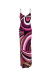 Pucci Silk Dress With Iride Print And V Neckline