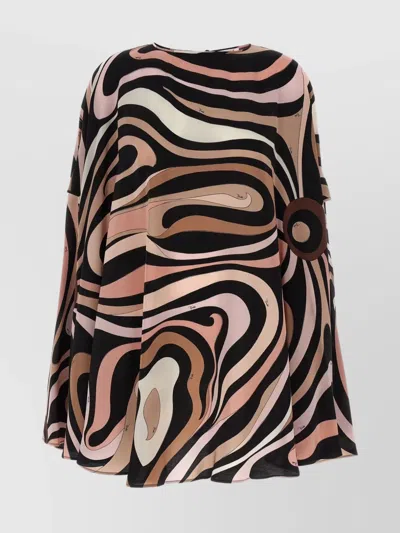 Emilio Pucci Abstract Flowing Silhouette Long Sleeves Dress