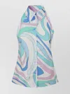 EMILIO PUCCI ABSTRACT PRINT COLLARED SLEEVELESS SHIRT