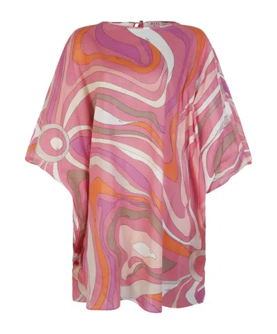 Emilio Pucci Abstract-print Cotton Kaftan In Pink