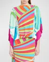 EMILIO PUCCI ABSTRACT-PRINT FOULARD BLOUSE