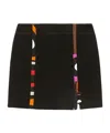 Pucci Abstract-print Front-slit Skirt In Black