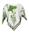 Pucci Asymmetric Graphic-print Silk Blouse In White