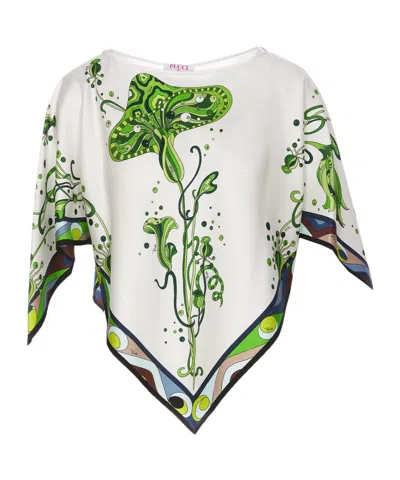 Pucci Asymmetric Graphic-print Silk Blouse