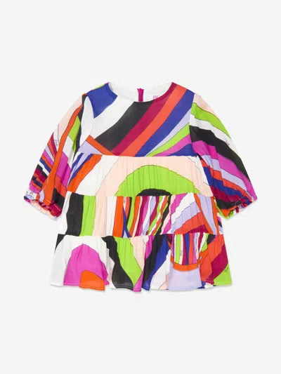 Emilio Pucci Baby Girls Iride Print Dress In Multicoloured