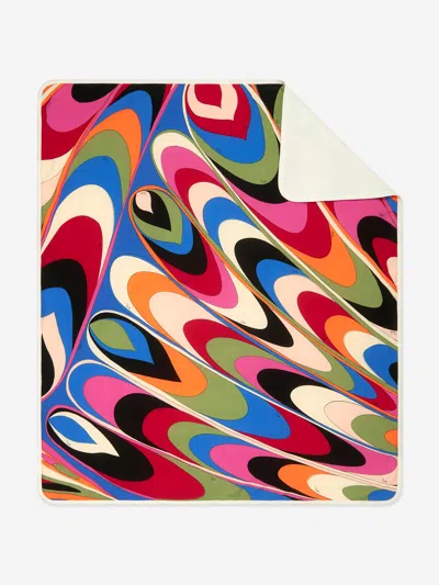 Emilio Pucci Baby Girls Onde Print Blanket In Multicoloured