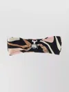 Pucci Bandeau Swim Top With Abstract Pattern And Metal Ring Detail In Black