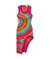 Pucci Bersaglio-print Asymmetric Dress In Red