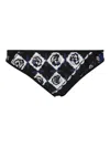 Pucci Lycra Bikini Panties Floral Pattern In Dark Blue