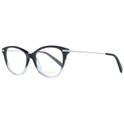 Emilio Pucci Black Women Optical Frames In Animal Print