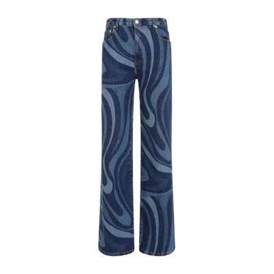 Emilio Pucci Blue Cotton Jeans For Women