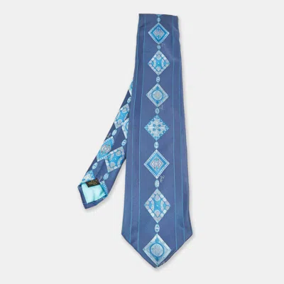 Pre-owned Emilio Pucci Blue Jacquard Silk Traditional Tie