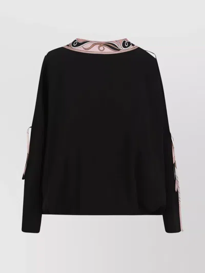 Emilio Pucci Boat Neckline Silk Ribbon Tie Blouse