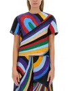 Emilio Pucci Cropped Crew Neck Short Sleeves Patterned Top