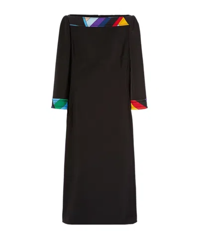 PUCCI EMILIO PUCCI CADY-TEXTURE BOAT-NECK MIDI DRESS